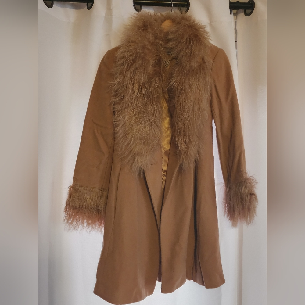 Vintage Lambs Wool and Satin Coat